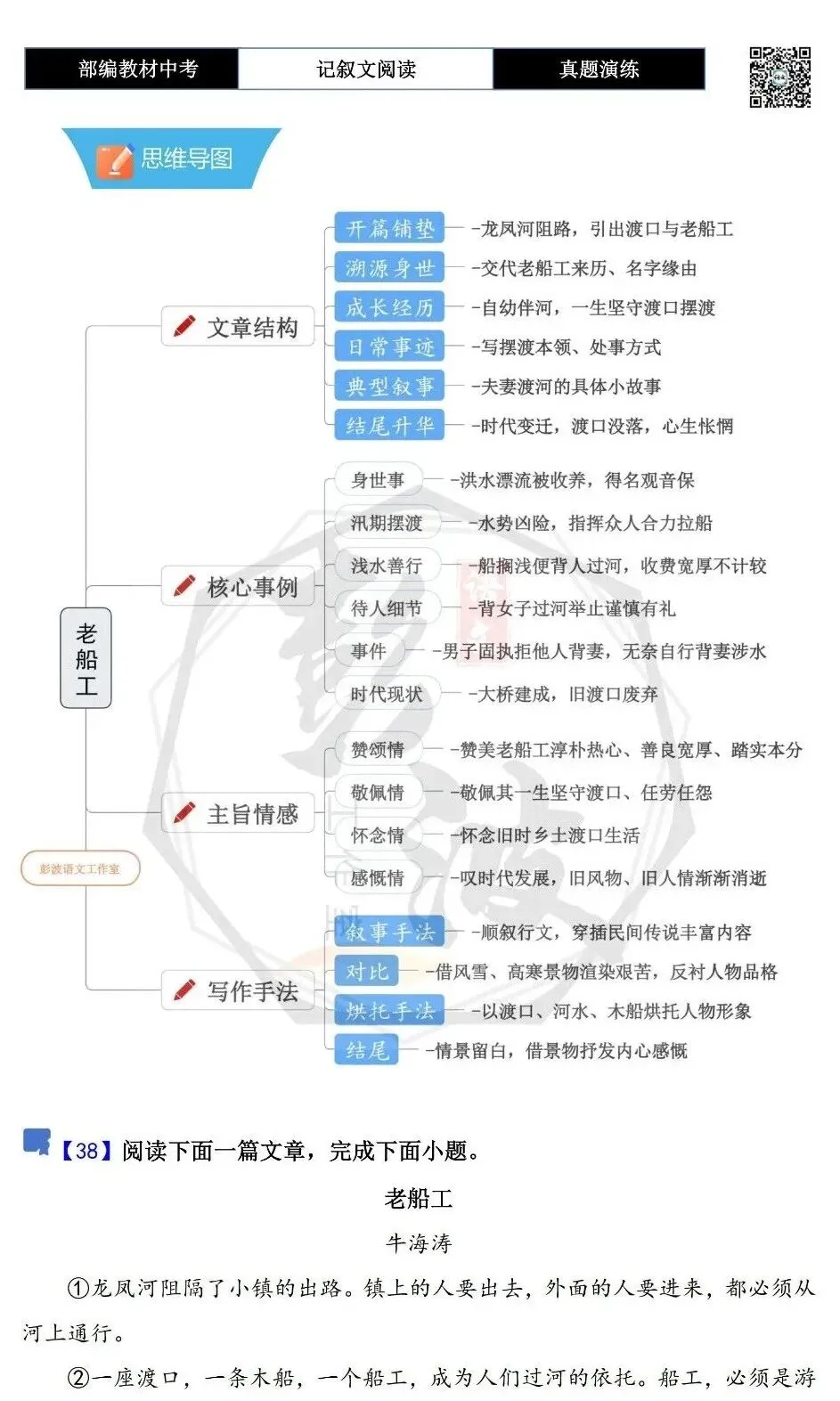 【中考现代文阅读-真题演练】38-老船工-思维导图+试题精析-第5张图片-四季读书网 【中考现代文阅读-真题演练】38-老船工-思维导图+试题精析-第5张图片-四季读书网