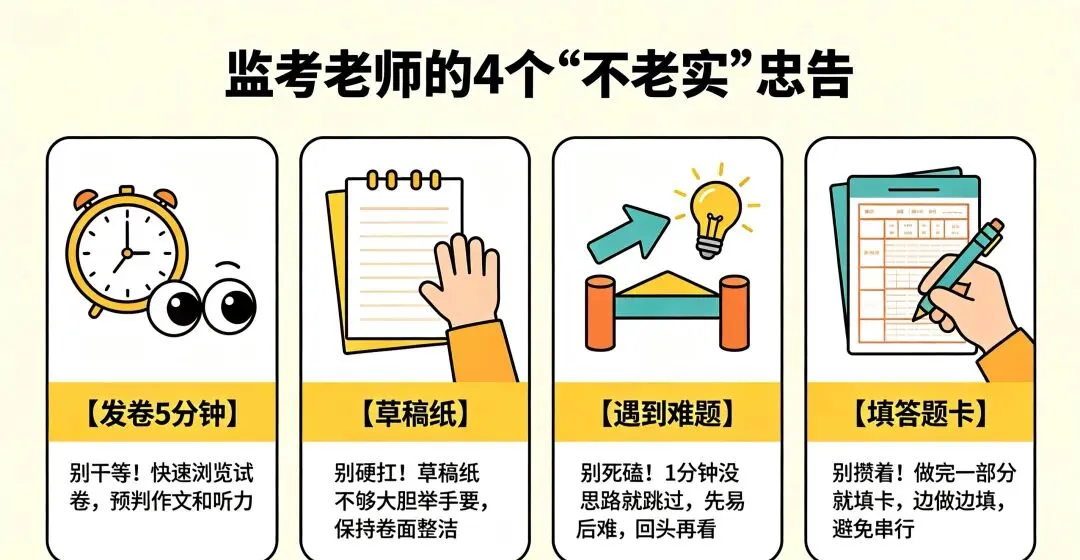 中考别太“老实”!一位监考老师掏心窝的4句忠告,不违规却能多拿分-第2张图片-四季读书网