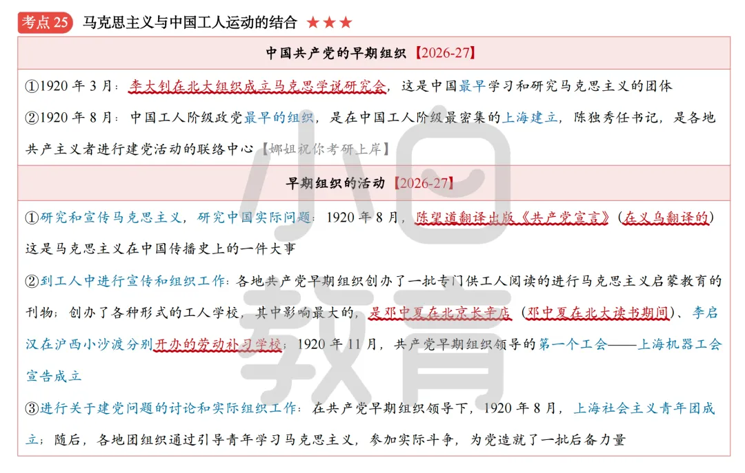 考研政治真题:早期组织为推动我党成立,都干了哪些大事|史纲考点25-第2张图片-四季读书网 考研政治真题:早期组织为推动我党成立,都干了哪些大事|史纲考点25-第2张图片-四季读书网