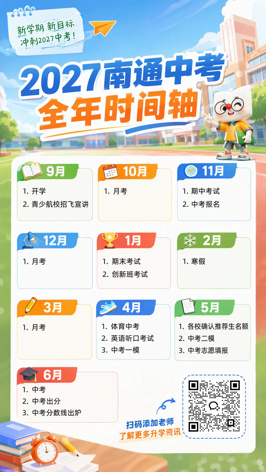 @南通初三家长,2027南通中考全年时间轴,建议收藏-第1张图片-四季读书网