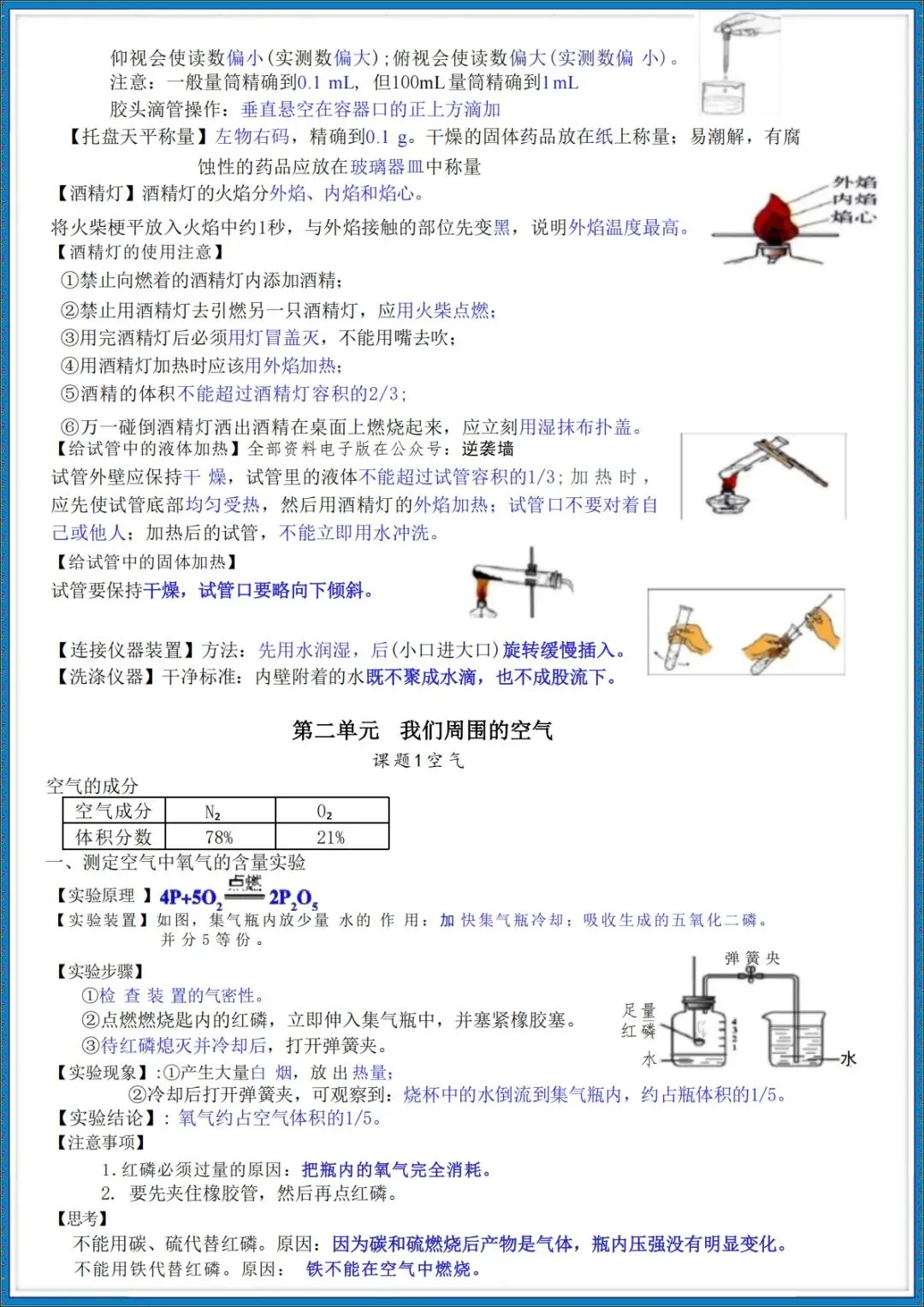 26秋初三 九年级上册化学 必背知识点总结 共24页 可打印-第2张图片-四季读书网