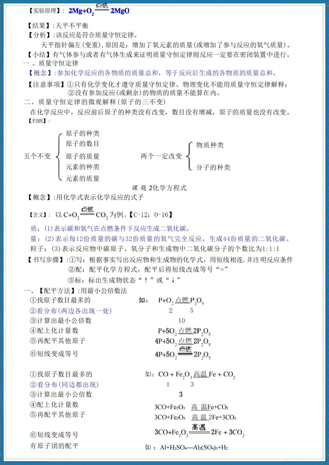 26秋初三 九年级上册化学 必背知识点总结 共24页 可打印-第12张图片-四季读书网