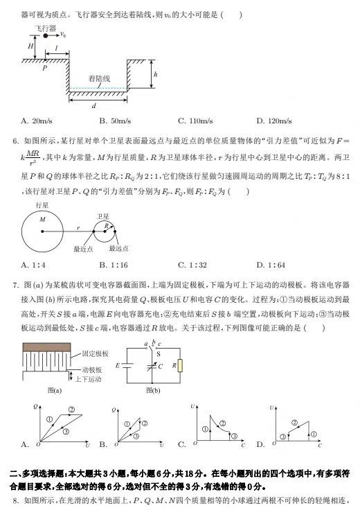 全国21省高考物理真题+答案-第4张图片-四季读书网 全国21省高考物理真题+答案-第4张图片-四季读书网