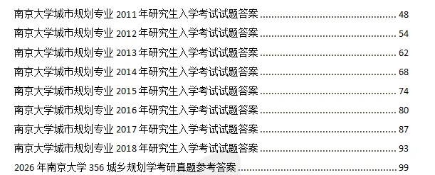 2027南京大学城乡规划考研初试必备:2001-2026年南大356城市规划基础/447城乡规划相关知识及答案-第4张图片-四季读书网