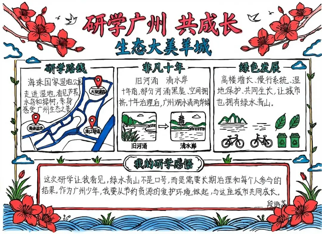 初一道德与法治优秀暑假作业成果展|观十年羊城蝶变,做时代有为少年-第35张图片-四季读书网