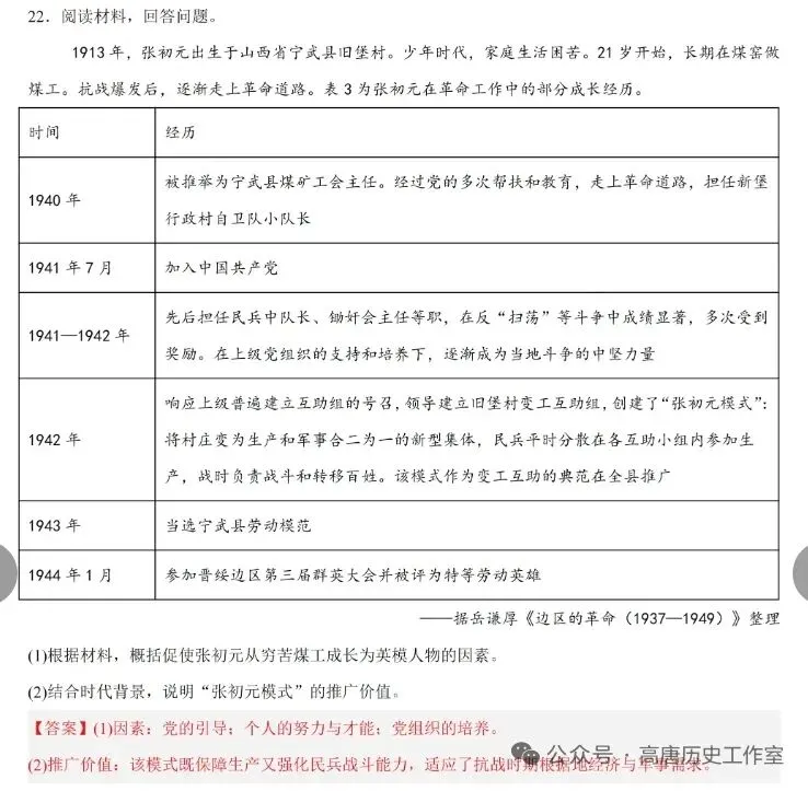 2026年山东中考历史真题(含答案)-第7张图片-四季读书网