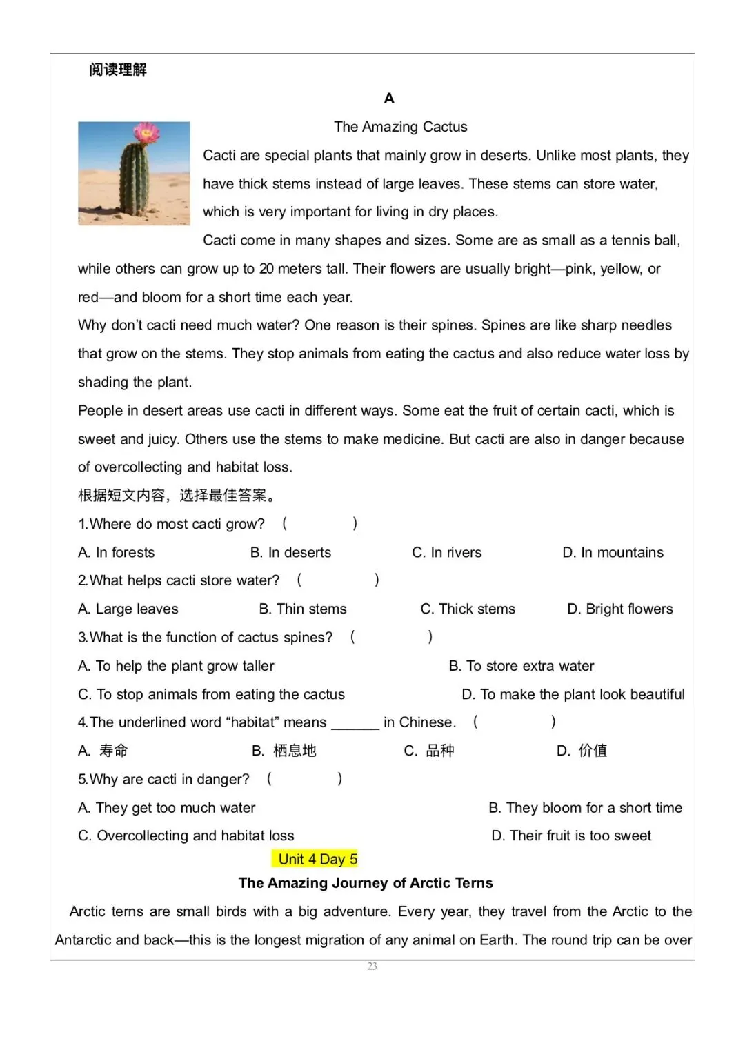 搞定这48篇阅读理解|中考英语145稳了|八上英语|阅读理解-第23张图片-四季读书网 搞定这48篇阅读理解|中考英语145稳了|八上英语|阅读理解-第23张图片-四季读书网