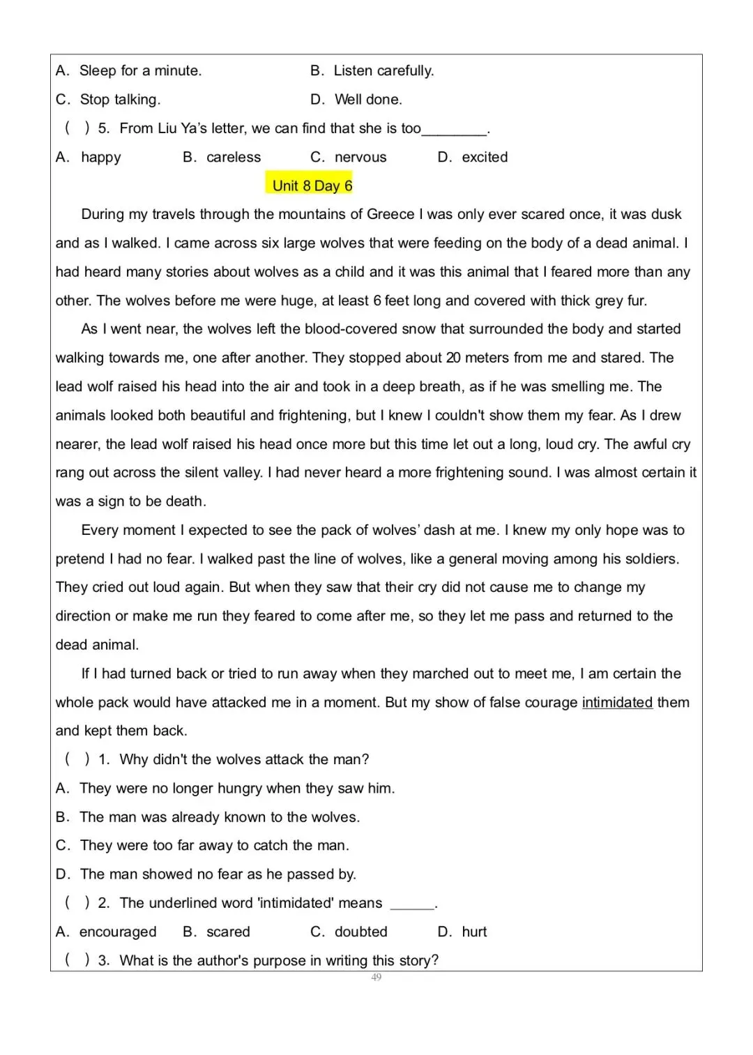 搞定这48篇阅读理解|中考英语145稳了|八上英语|阅读理解-第49张图片-四季读书网 搞定这48篇阅读理解|中考英语145稳了|八上英语|阅读理解-第49张图片-四季读书网