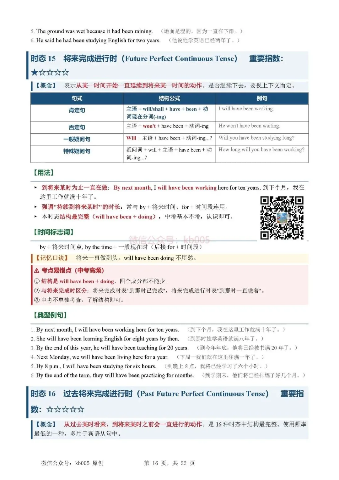 中考英语必备16种时态 精讲速记手册(含口诀与易错点,可打印)-第16张图片-四季读书网 中考英语必备16种时态 精讲速记手册(含口诀与易错点,可打印)-第16张图片-四季读书网