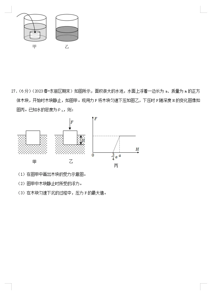 中考复习专题10+浮力(思维导图+知识点复习+真题拔高卷)物理重难点真题汇编专题讲练-第13张图片-四季读书网