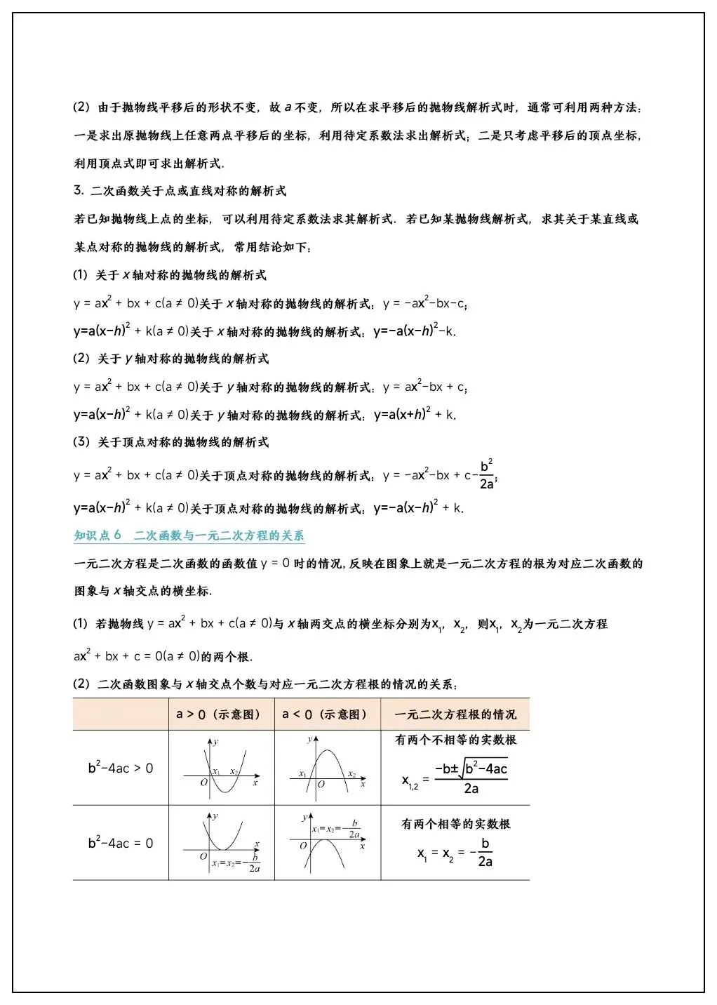 初三数学《二次函数》11大核心考点题型汇总(含变式训练)吃透掌握!-第6张图片-四季读书网 初三数学《二次函数》11大核心考点题型汇总(含变式训练)吃透掌握!-第6张图片-四季读书网