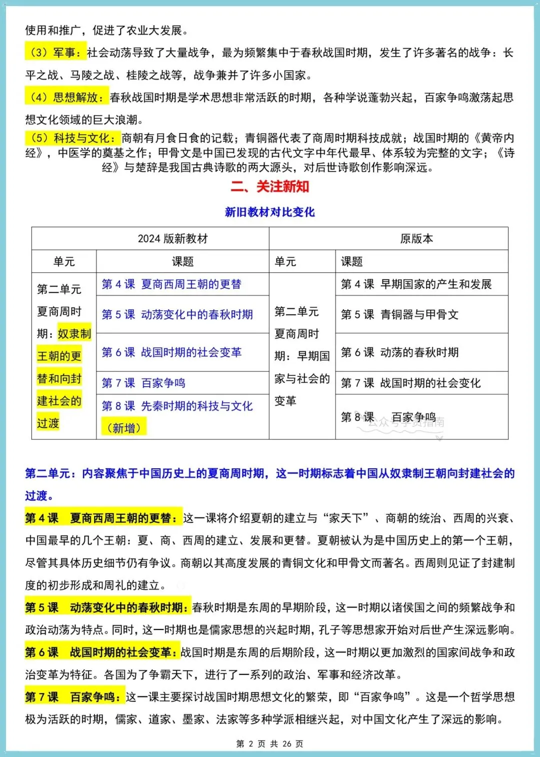 初一历史|2026七年级上册历史知识单元知识清单速记梳理,可打印背诵-第4张图片-四季读书网 初一历史|2026七年级上册历史知识单元知识清单速记梳理,可打印背诵-第4张图片-四季读书网