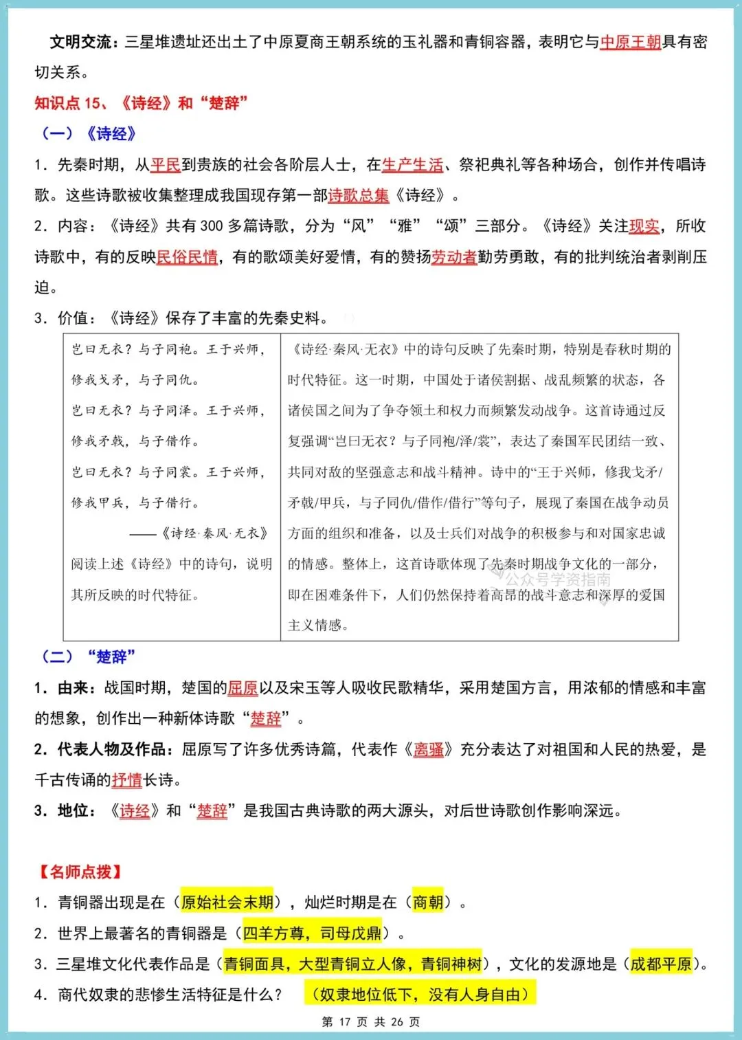 初一历史|2026七年级上册历史知识单元知识清单速记梳理,可打印背诵-第13张图片-四季读书网 初一历史|2026七年级上册历史知识单元知识清单速记梳理,可打印背诵-第13张图片-四季读书网