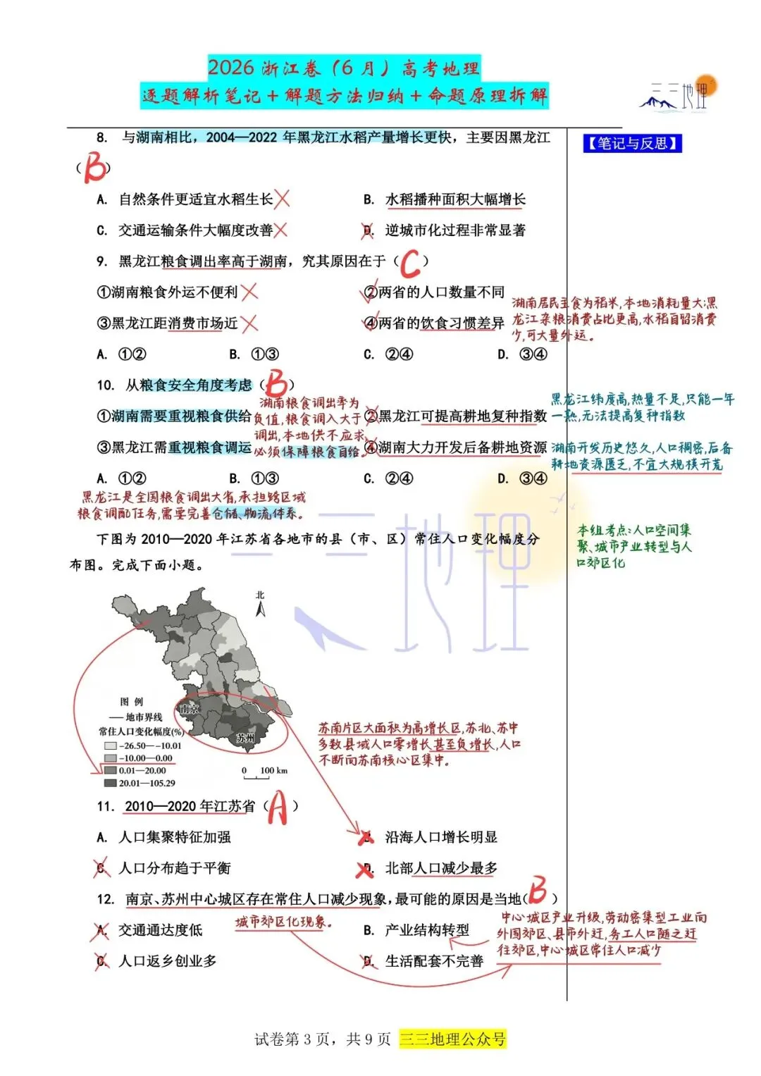 【八】2026年高考地理浙江卷深度解析——这套试卷很值得做哦!!!-第11张图片-四季读书网