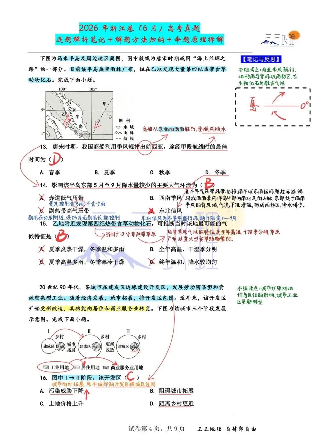 【八】2026年高考地理浙江卷深度解析——这套试卷很值得做哦!!!-第12张图片-四季读书网