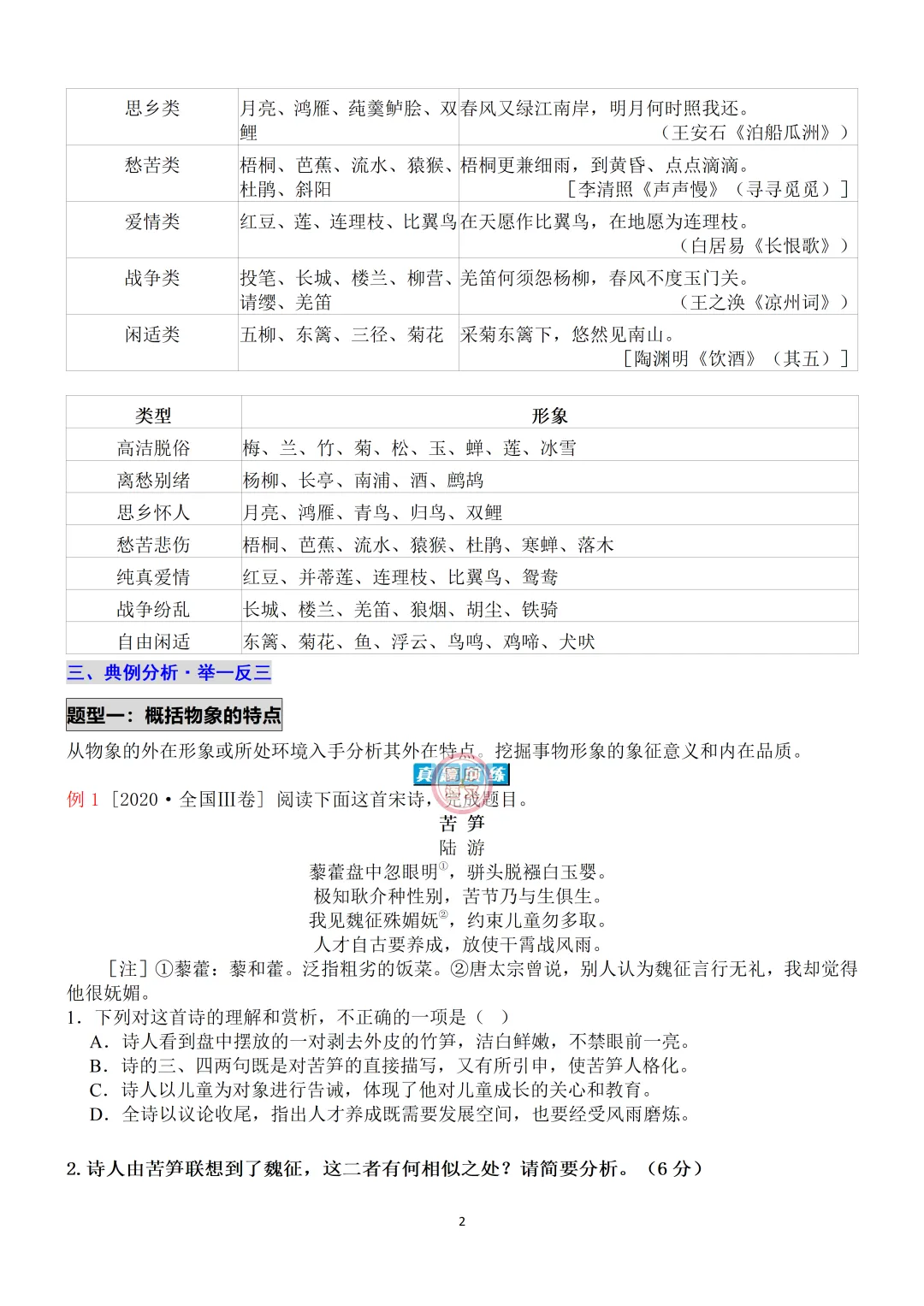 高考语文总复习古代诗歌鉴赏,鉴赏形象之人物形象!-第11张图片-四季读书网 高考语文总复习古代诗歌鉴赏,鉴赏形象之人物形象!-第11张图片-四季读书网