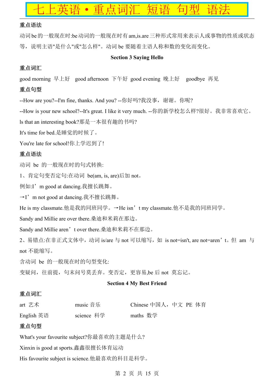初一英语|背诵 + 默写清单,搞定单词句型 每天打卡,基础稳稳拿分-第8张图片-四季读书网 初一英语|背诵 + 默写清单,搞定单词句型 每天打卡,基础稳稳拿分-第8张图片-四季读书网