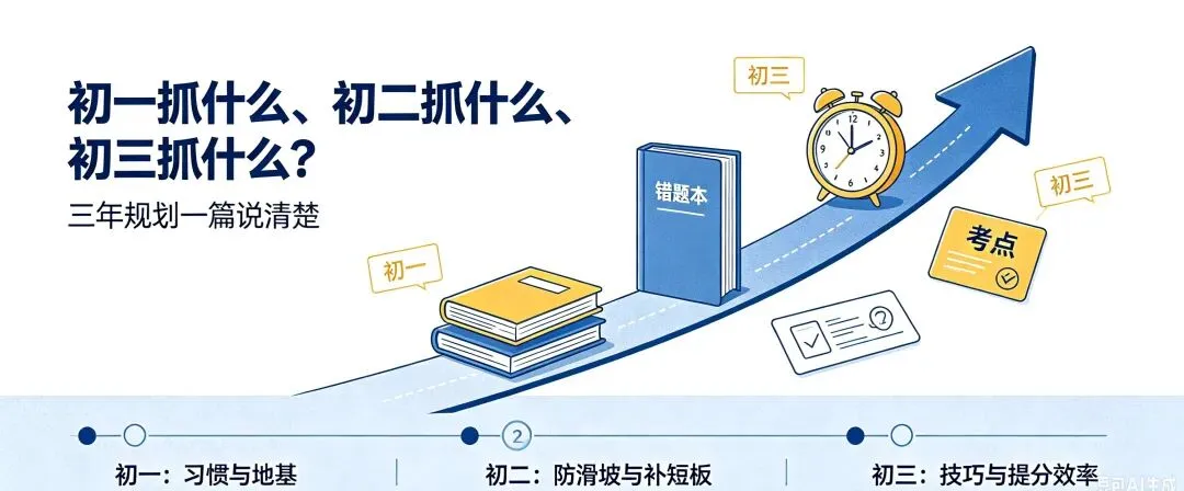 初一抓什么、初二抓什么、初三抓什么?三年规划一篇说清楚!-第1张图片-四季读书网