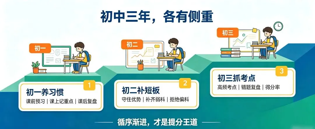 初一抓什么、初二抓什么、初三抓什么?三年规划一篇说清楚!-第4张图片-四季读书网