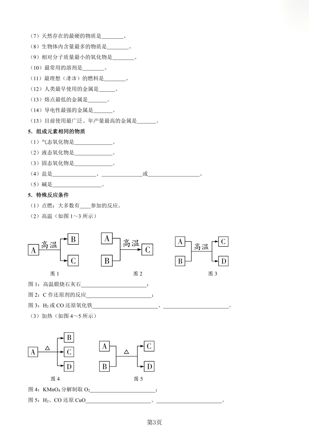 中考化学 | 专项复习背诵清单01(含答案)-第4张图片-四季读书网