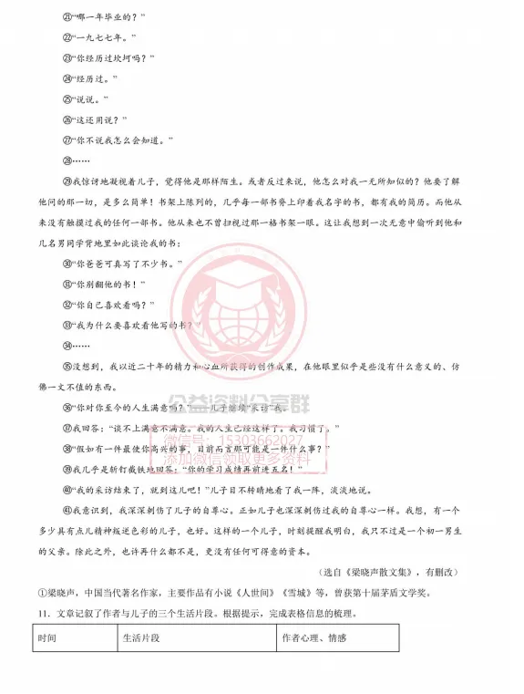 【初二/七上】2026年风华七上语文晚课阅读及答案-第8张图片-四季读书网