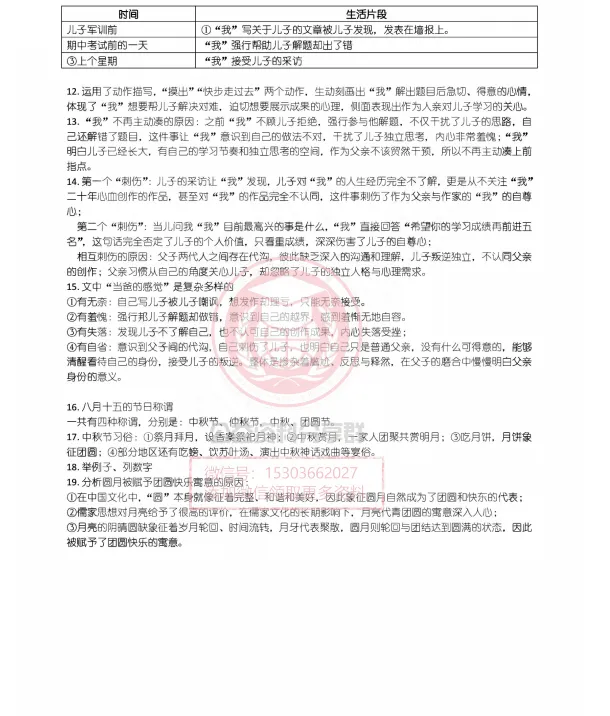 【初二/七上】2026年风华七上语文晚课阅读及答案-第12张图片-四季读书网
