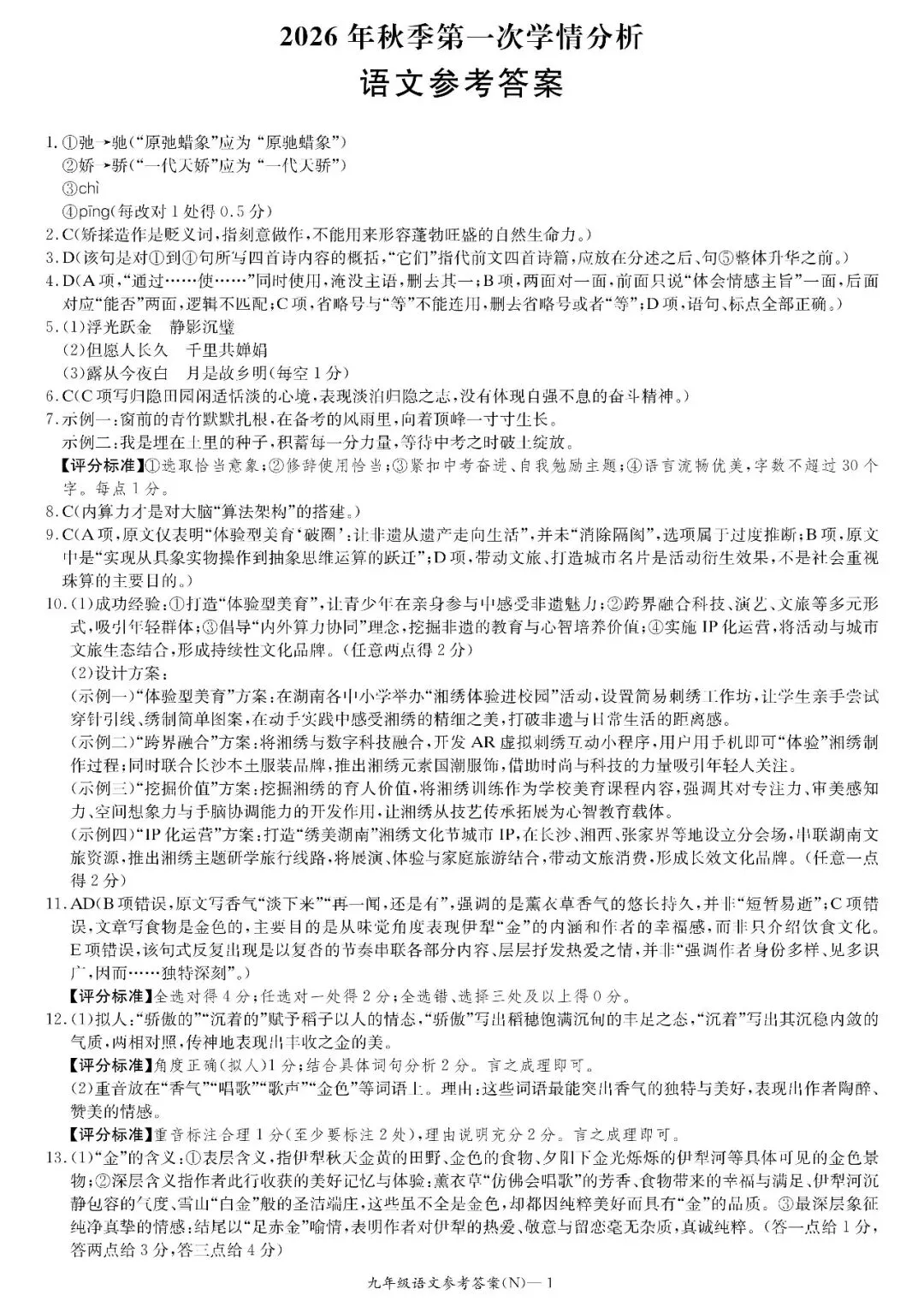 刚考完!长郡集团初三月考+天心区统考真题,持续更新!-第44张图片-四季读书网