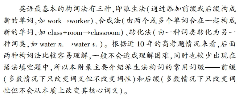 高考英语构词法参考(2026修订):所有例词100%来自真题-第3张图片-四季读书网