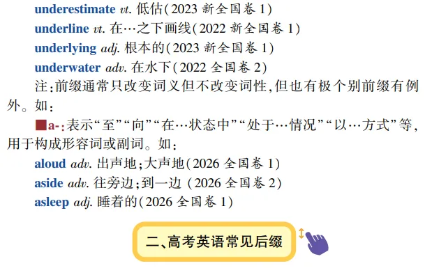 高考英语构词法参考(2026修订):所有例词100%来自真题-第12张图片-四季读书网