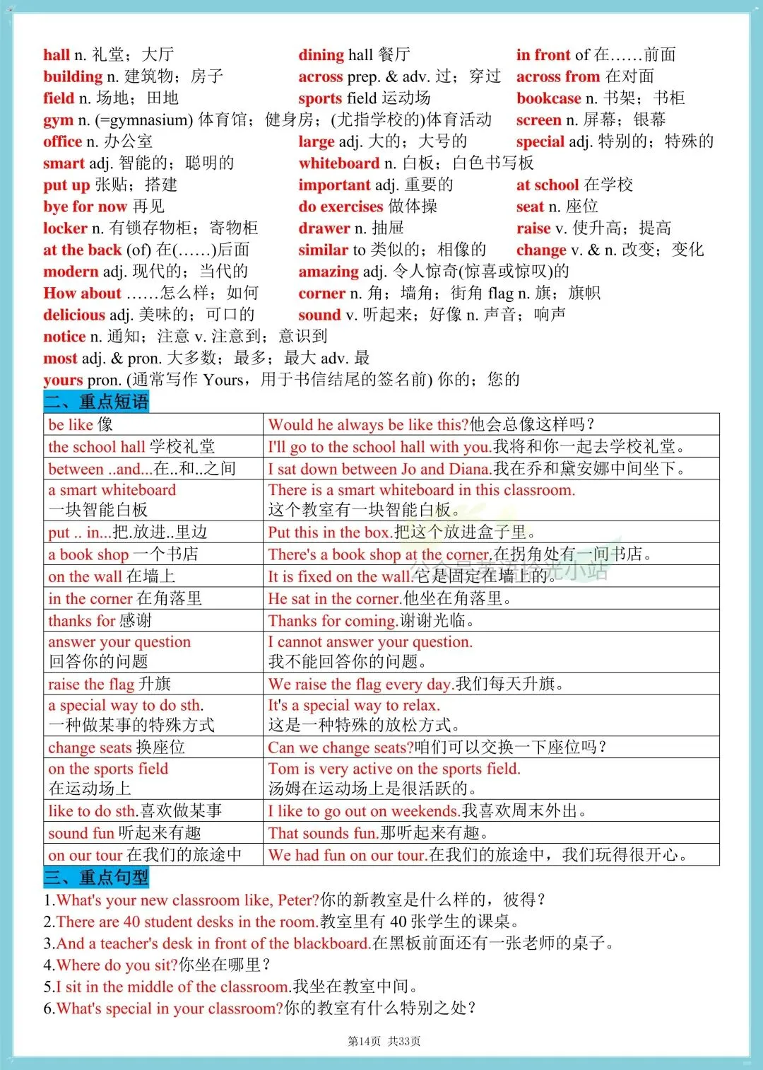 初一英语|人教版七上英语1-8单元知识点+语法汇总清单,可打印!-第11张图片-四季读书网 初一英语|人教版七上英语1-8单元知识点+语法汇总清单,可打印!-第11张图片-四季读书网