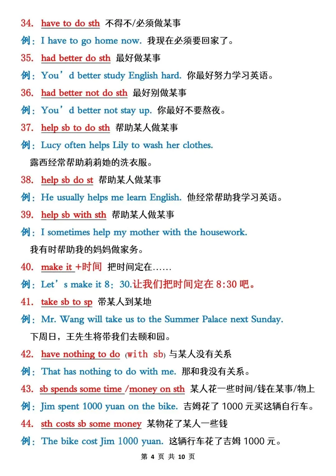 【初一资料】2026 新版七年级上册人教版英语全册常考100个重点语法句式,完整电子版可打印使用!-第4张图片-四季读书网