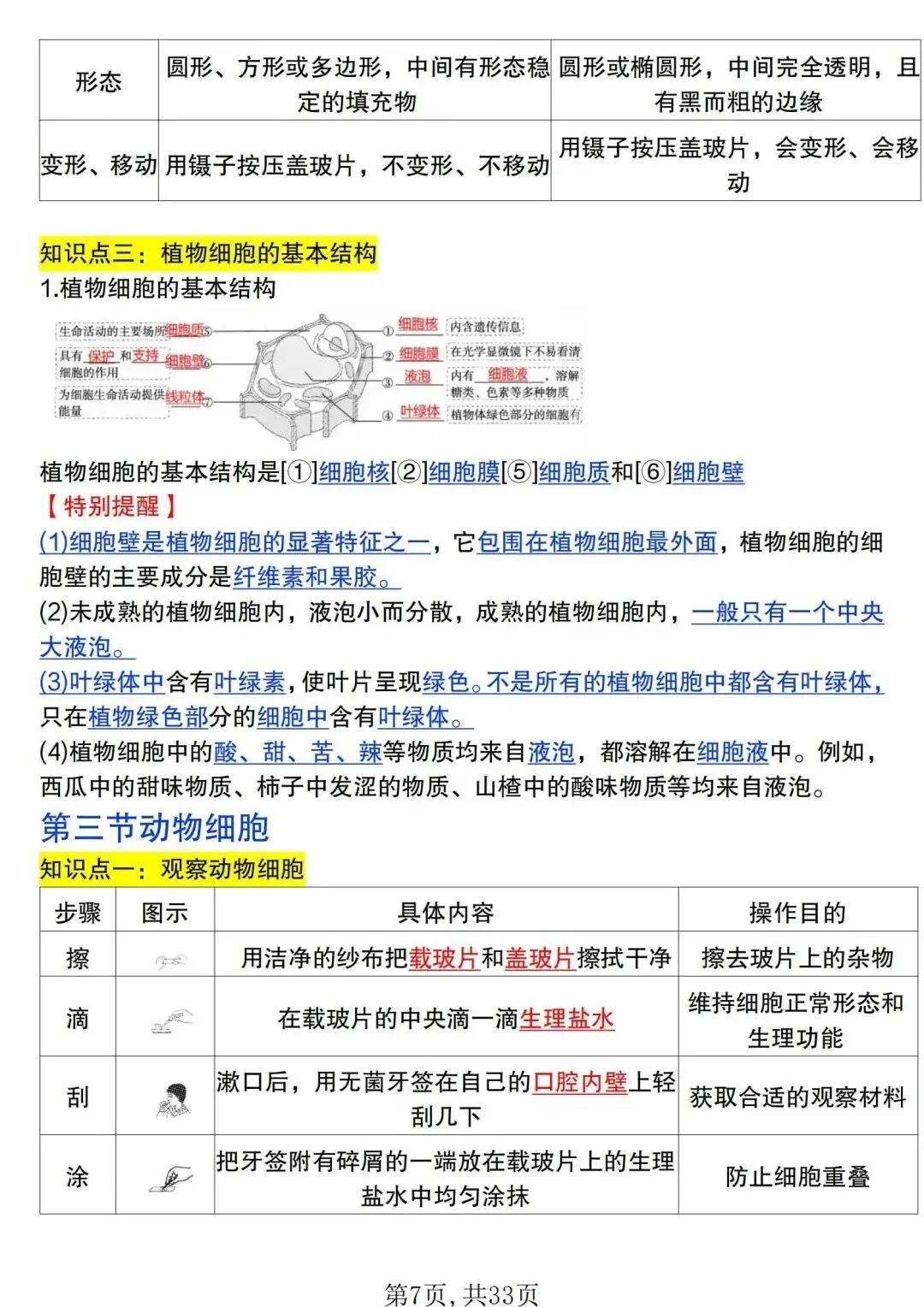 初一新版 2026 年七上生物全册基础知识点背诵总结,电子打印版!-第6张图片-四季读书网 初一新版 2026 年七上生物全册基础知识点背诵总结,电子打印版!-第6张图片-四季读书网