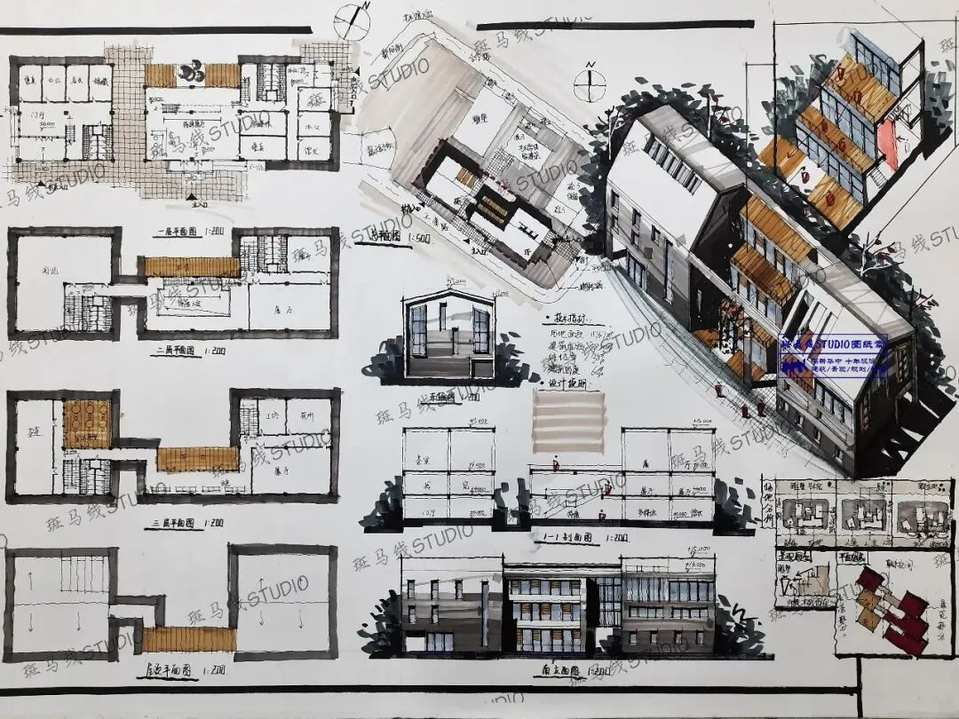 优秀建筑快题展 华中科技大学建筑快题真题书店与艺术画廊设计 | 107-第12张图片-四季读书网 优秀建筑快题展 华中科技大学建筑快题真题书店与艺术画廊设计 | 107-第12张图片-四季读书网