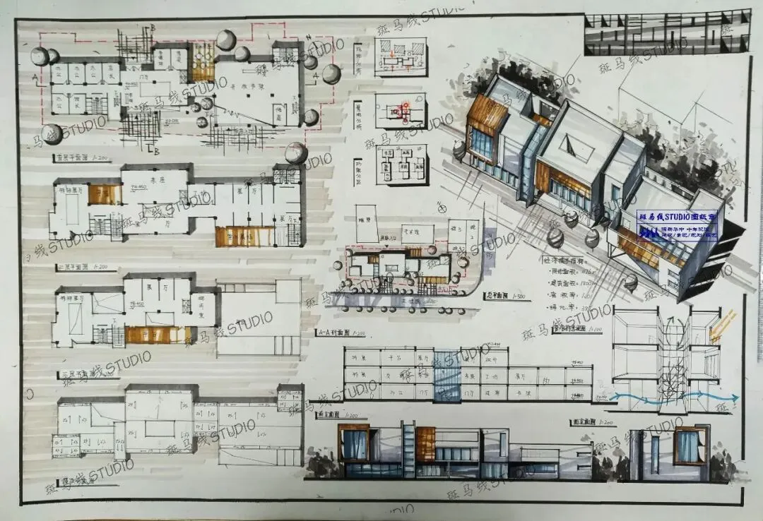 优秀建筑快题展 华中科技大学建筑快题真题书店与艺术画廊设计 | 107-第22张图片-四季读书网 优秀建筑快题展 华中科技大学建筑快题真题书店与艺术画廊设计 | 107-第22张图片-四季读书网