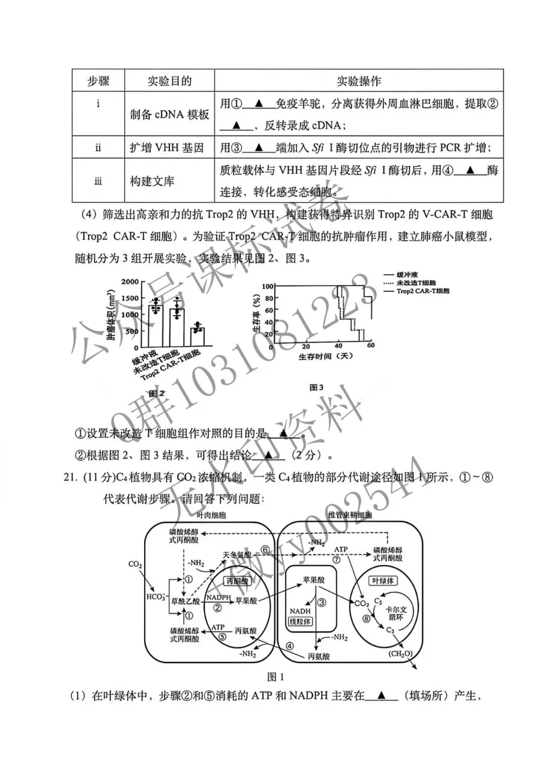 2026江苏高考生物真题-第5张图片-四季读书网