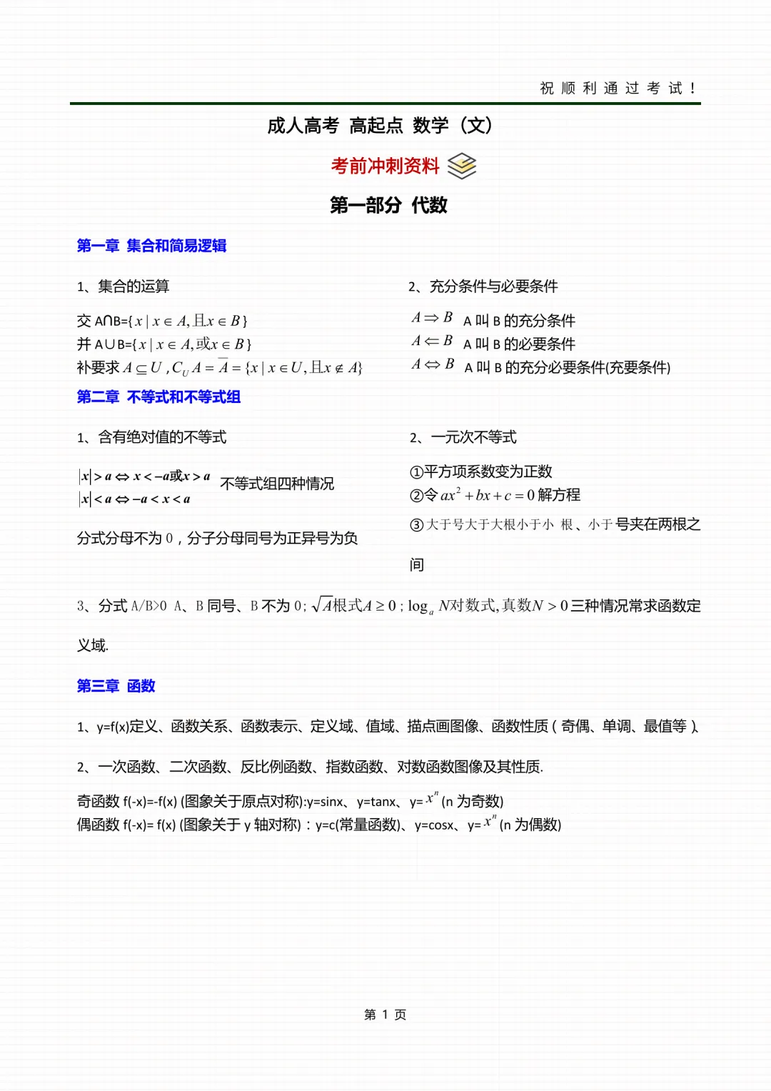 2026年成人高考高起专各科考前冲刺资料-第24张图片-四季读书网
