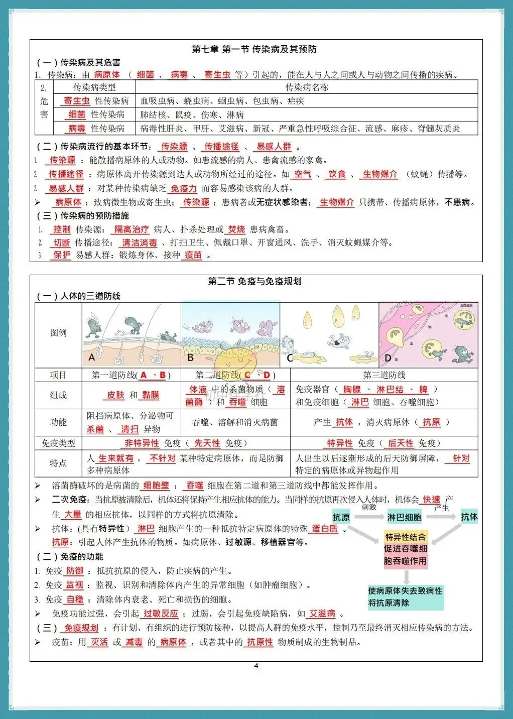 初二2026秋(人教版)八年级上册生物知识点总结默写小纸条(背诵+默写版!)-第6张图片-四季读书网 初二2026秋(人教版)八年级上册生物知识点总结默写小纸条(背诵+默写版!)-第6张图片-四季读书网