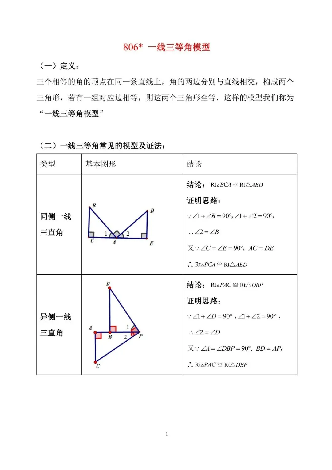 【初二数学小专题丨第6期】全等三角形《一线三等角模型》-第2张图片-四季读书网 【初二数学小专题丨第6期】全等三角形《一线三等角模型》-第2张图片-四季读书网