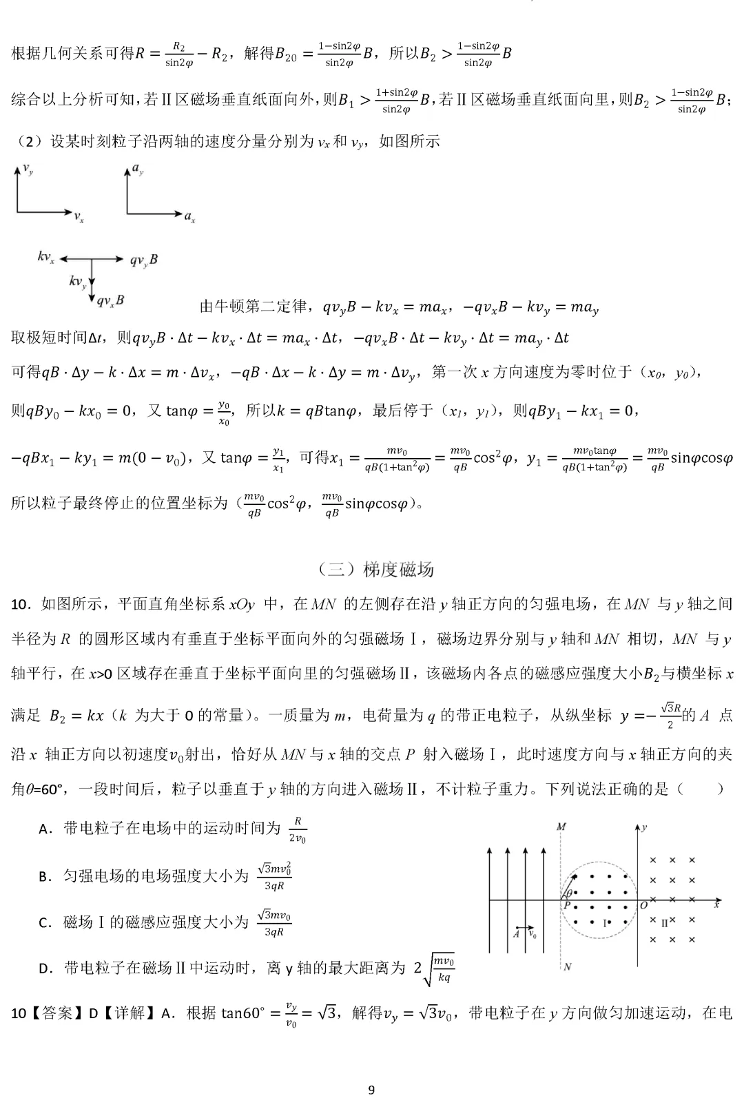 【专题突破】高考物理专题讲义:配速法、正则动量及梯度磁场word-第10张图片-四季读书网 【专题突破】高考物理专题讲义:配速法、正则动量及梯度磁场word-第10张图片-四季读书网
