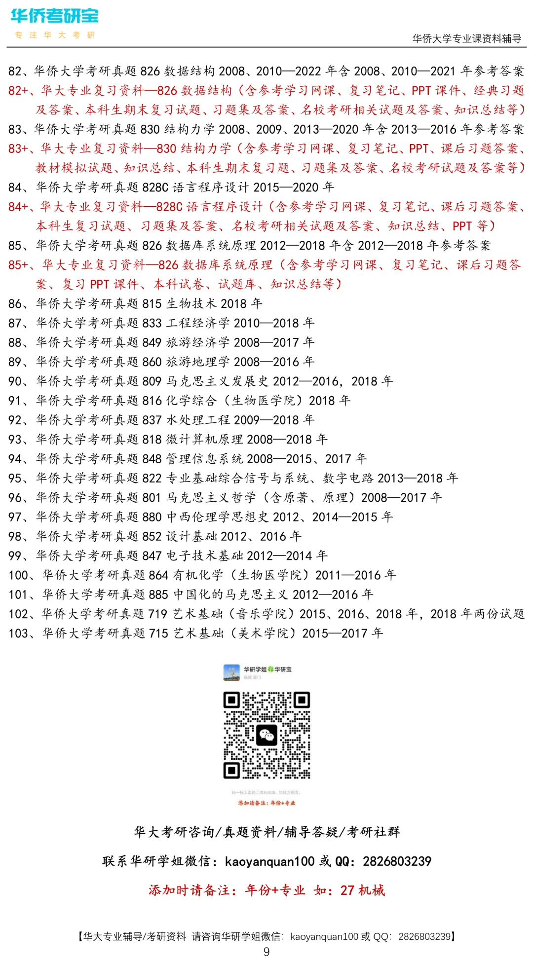 预告:国庆期间暂停邮寄!华大27专业课真题资料合集-第9张图片-四季读书网
