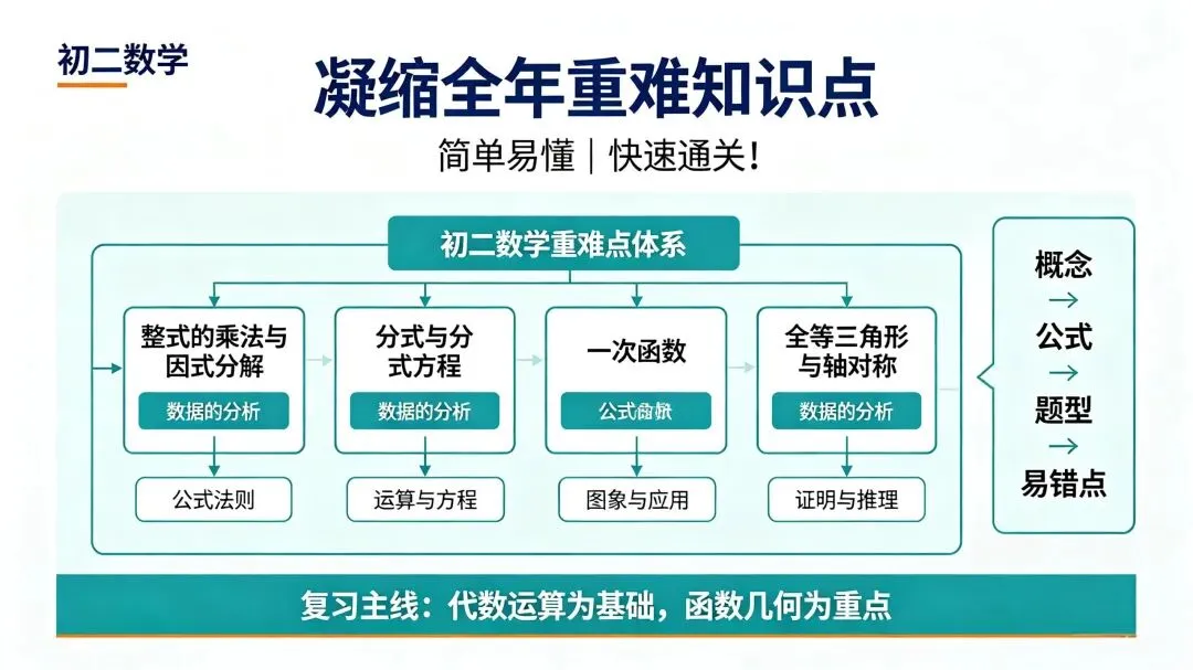 初二数学 | 凝缩全年重难知识点 | 简单易懂 | 快速通关!-第1张图片-四季读书网 初二数学 | 凝缩全年重难知识点 | 简单易懂 | 快速通关!-第1张图片-四季读书网