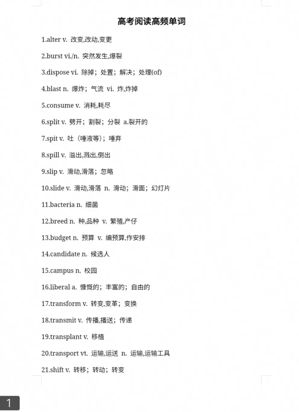 高考阅读高频单词-第1张图片-四季读书网