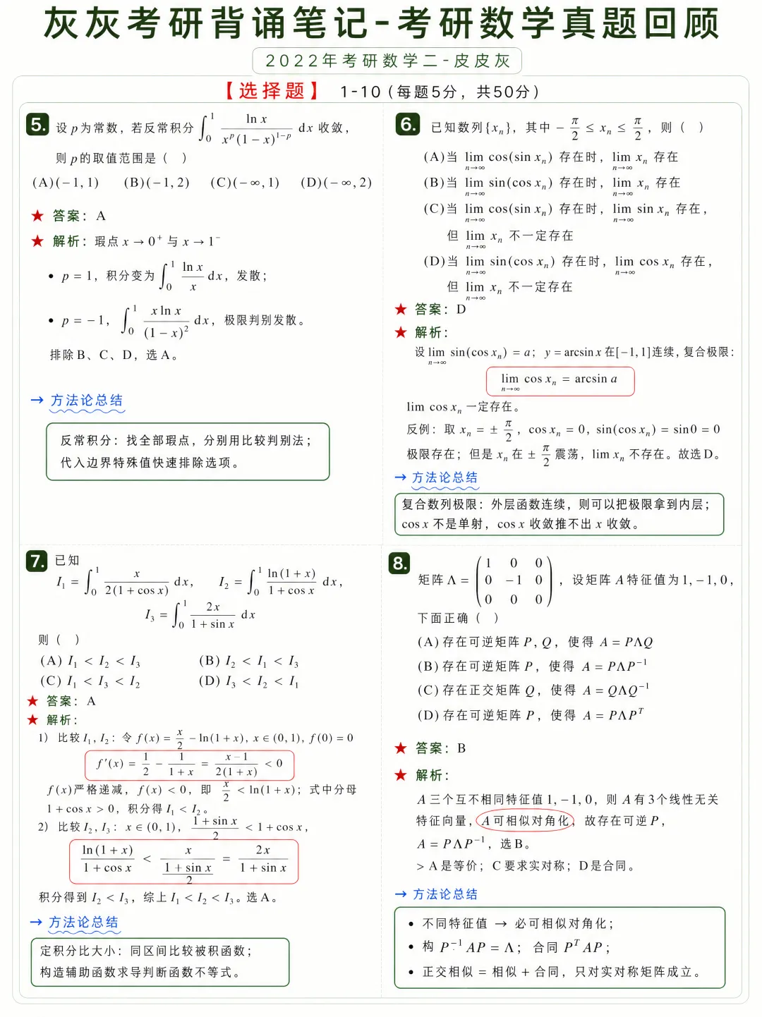 【2022年】考研数学二真题方法论-第3张图片-四季读书网