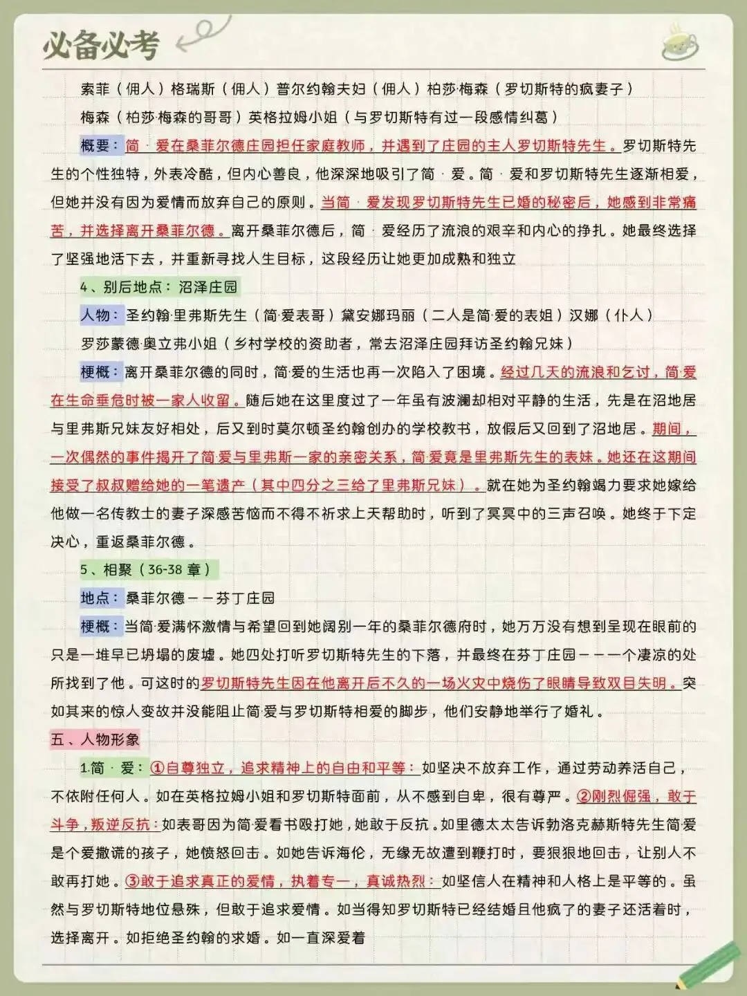 初三必考名著《简爱》核心考点梳理-第3张图片-四季读书网