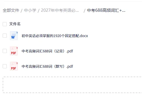 2027年中考英语1600词汇单词打印版+中考英语688高频词汇PDF版+必背会2000词汇资料汇总-第2张图片-四季读书网 2027年中考英语1600词汇单词打印版+中考英语688高频词汇PDF版+必背会2000词汇资料汇总-第2张图片-四季读书网