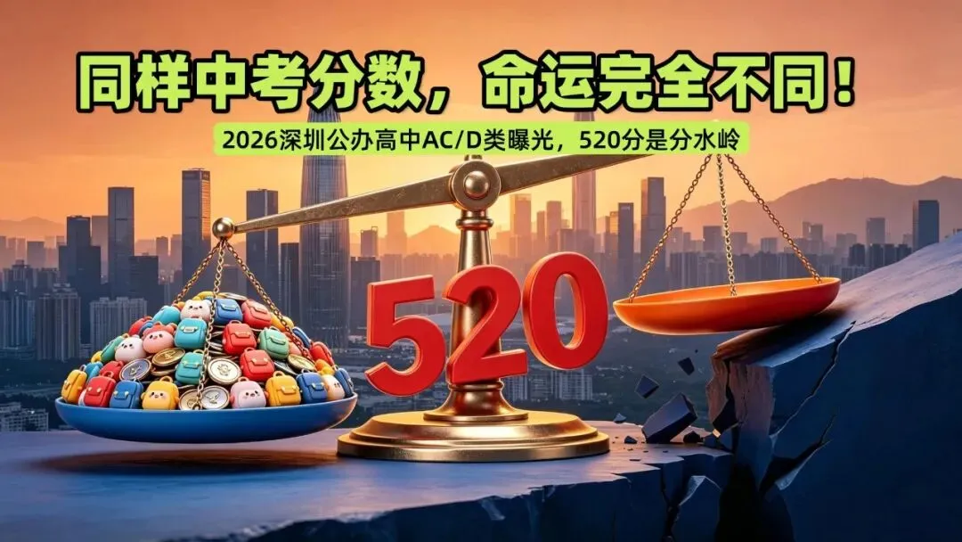 同样中考分数,命运完全不同!2026深圳公办高中AC/D类曝光,520分是分水岭-第1张图片-四季读书网 同样中考分数,命运完全不同!2026深圳公办高中AC/D类曝光,520分是分水岭-第1张图片-四季读书网