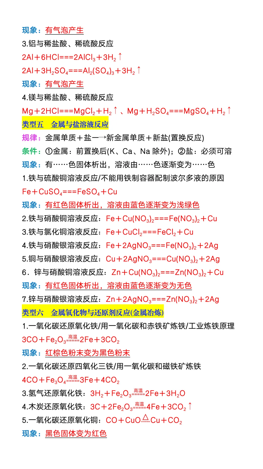 中考常考化学方程式及实验现象,是重点也是难点,务必吃透掌握!-第5张图片-四季读书网 中考常考化学方程式及实验现象,是重点也是难点,务必吃透掌握!-第5张图片-四季读书网