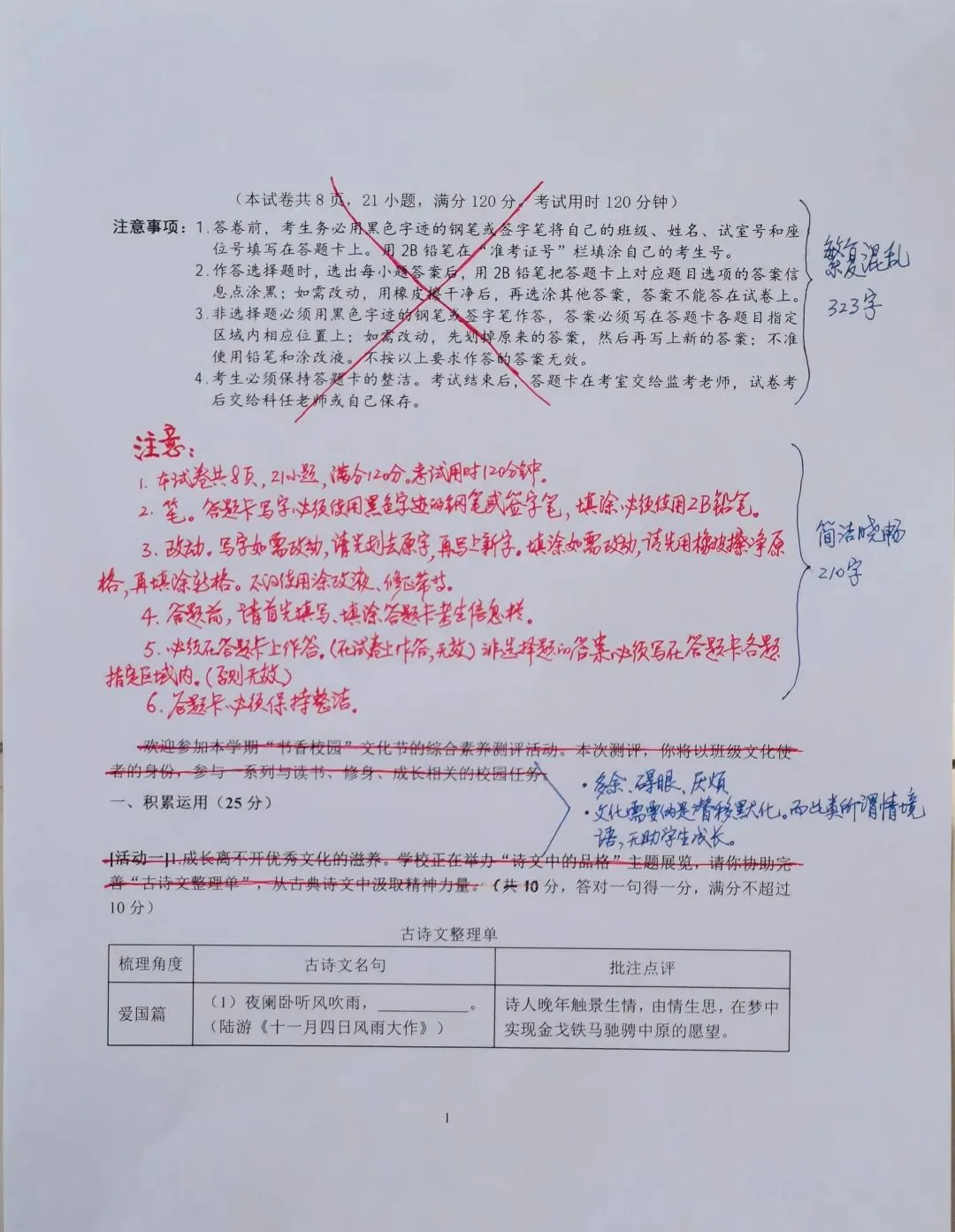 初中语文当今典型试卷批判-第1张图片-四季读书网
