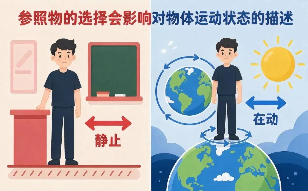 初二物理 | 同一个人,站着不动,怎么又说他在动-第1张图片-四季读书网