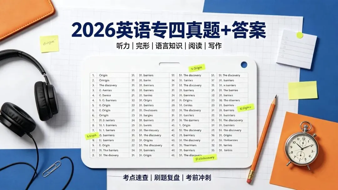 2026英语专四|真题+完整答案速查与分享-第1张图片-四季读书网